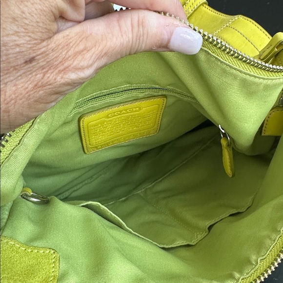Coach Yellow Green Signature Shoulder Bag - Picture 10 of 16